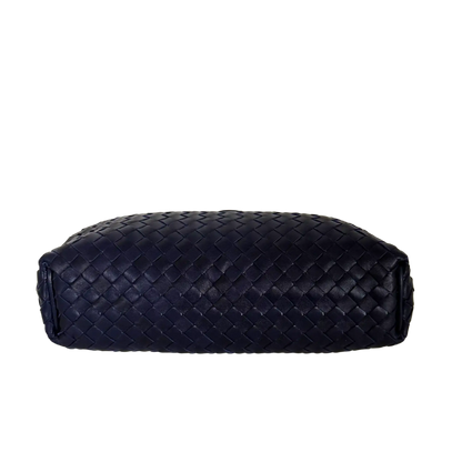 Bottega Veneta The Lauren 1980 Clutch Nappa Intrecciato dunkelblau / sehr gut Bottega Veneta