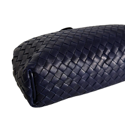 Bottega Veneta The Lauren 1980 Clutch Nappa Intrecciato dunkelblau / sehr gut Bottega Veneta