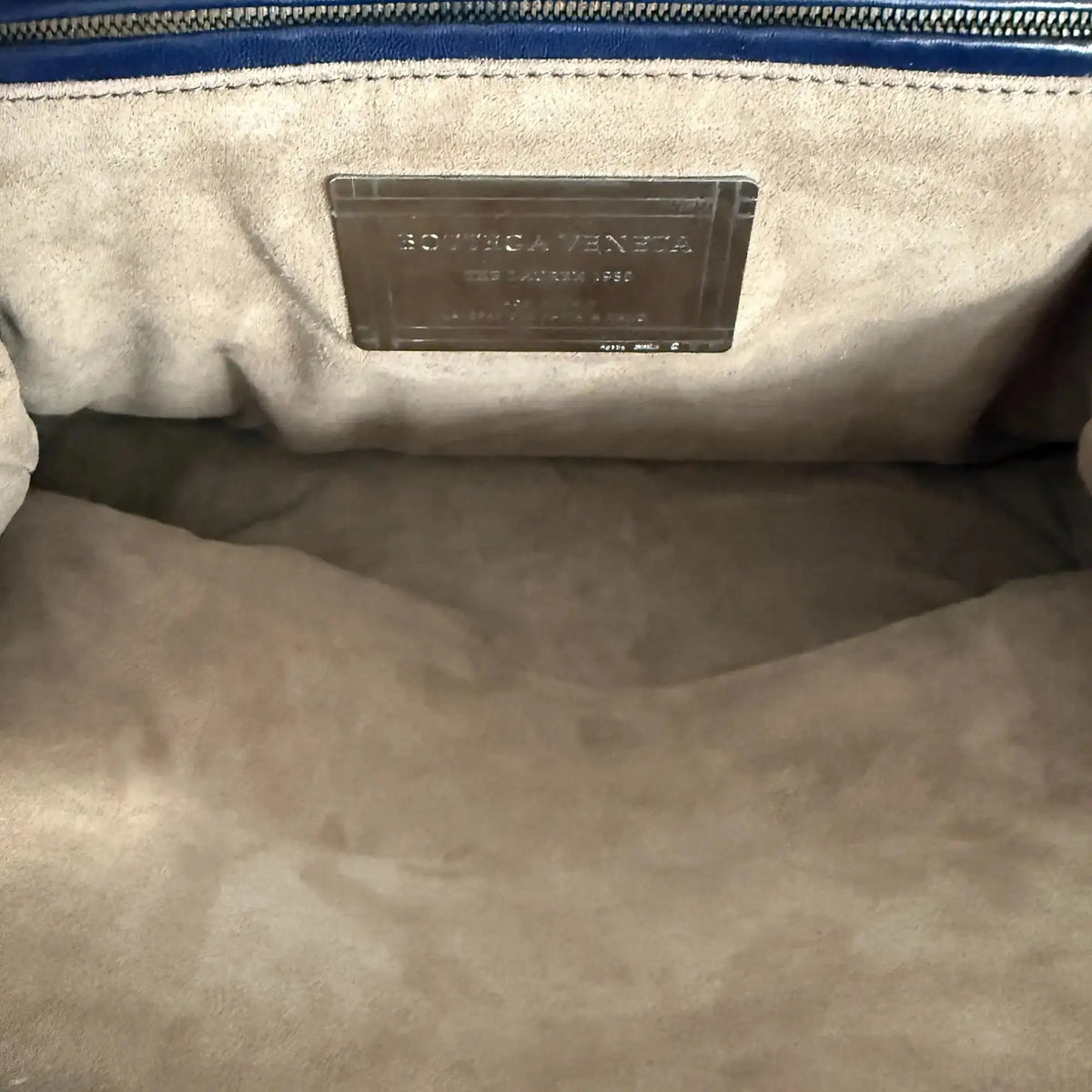 Bottega Veneta The Lauren 1980 Clutch Nappa Intrecciato dunkelblau / sehr gut Bottega Veneta