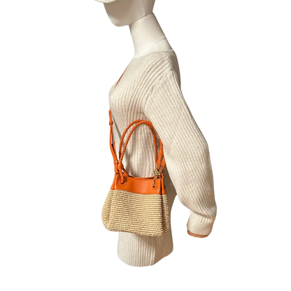 Bottega Veneta kleine Parachute Schultertasche aus Raffiabast 2025 / neuwertig Bottega Veneta