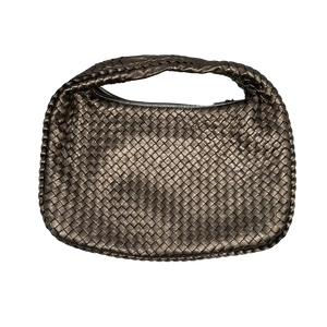 Bottega Veneta Intrecciato Leren Hobo Tas metallic Goud
