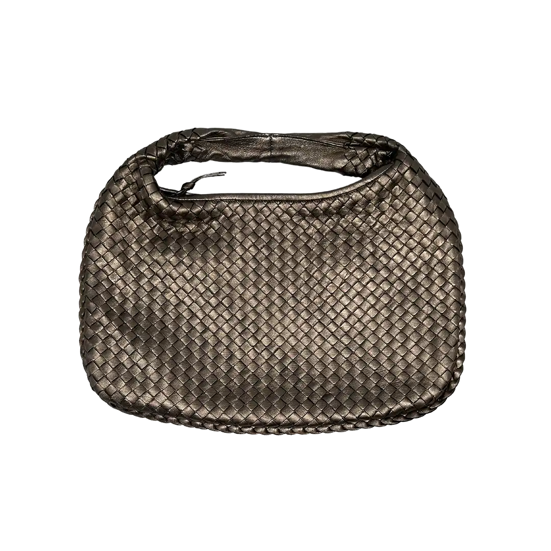 Bottega Veneta Intrecciato Leder Hobo Bag metallic Gold /sehr gut Bottega Veneta