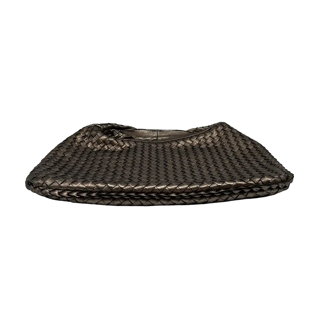 Bottega Veneta Intrecciato Leder Hobo Bag metallic Gold /sehr gut Bottega Veneta