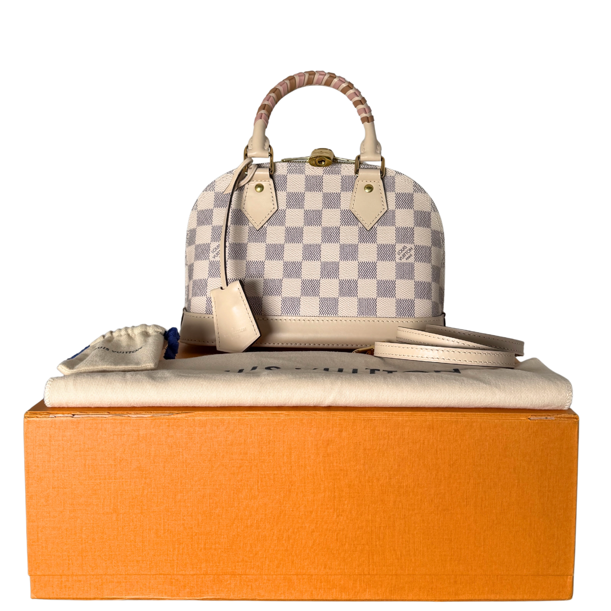 Louis Vuitton Damier Azur Canvas Braided Alma BB Beige / neuwertig Louis Vuitton