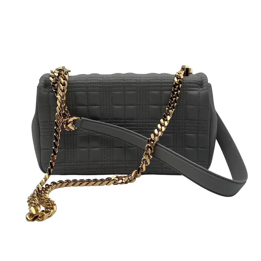Burberry kleine Lola Handtasche Leder grau / neuwertig Burberry