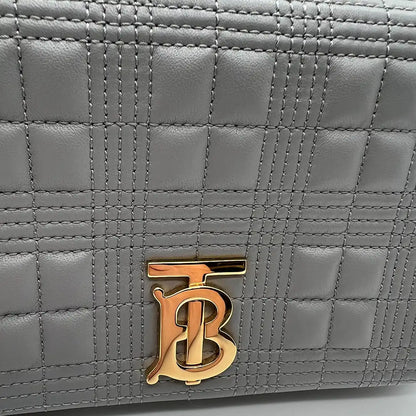 Burberry kleine Lola Handtasche Leder grau / neuwertig Burberry