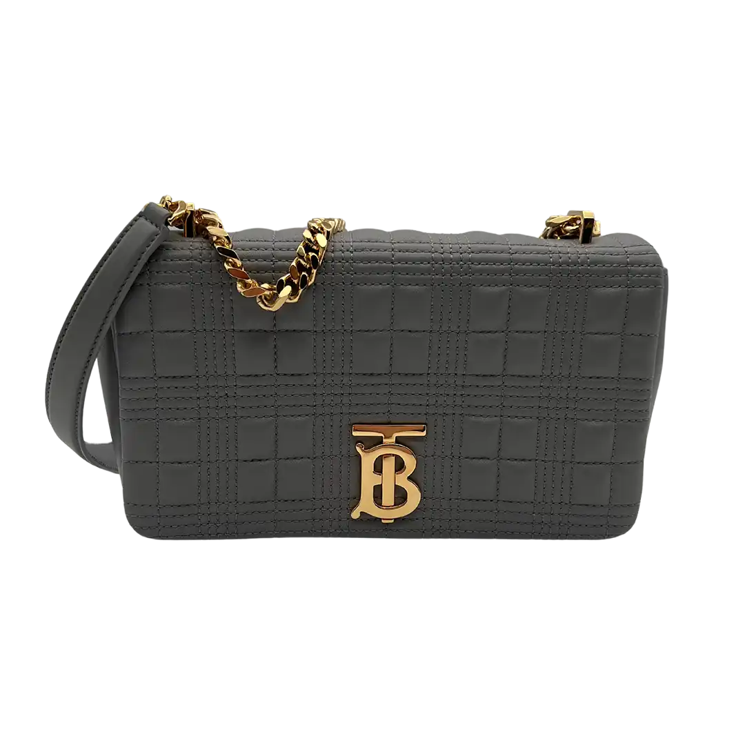 Burberry kleine Lola Handtasche Leder grau / neuwertig Burberry