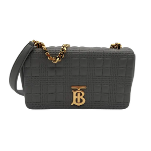 Burberry Kleine Lola Handtasche aus grauem Leder