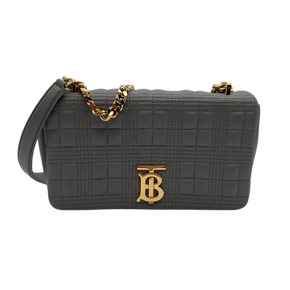 Burberry kleine Lola Handtasche Leder grau / neuwertig Burberry