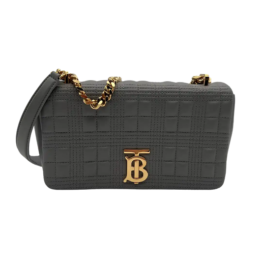 Burberry kleine Lola Handtasche Leder grau / neuwertig Burberry