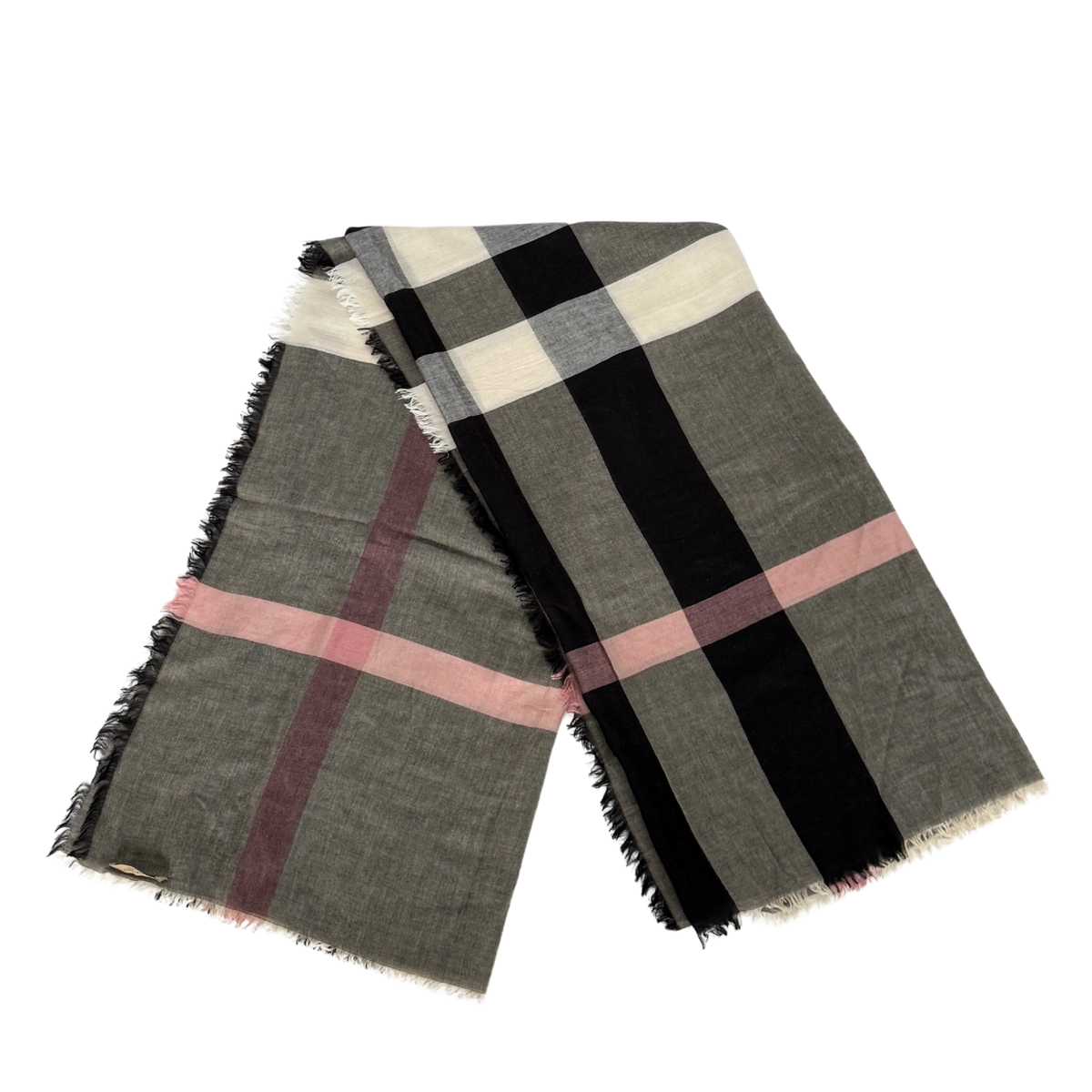 Burberry Tuch Nova Check grau schwarz / neuwertig Burberry
