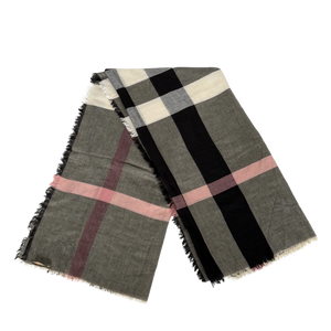 Burberry sjaal Nova Check grijs zwart