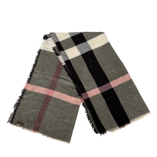 Burberry Tuch Nova Check grau schwarz / neuwertig Burberry
