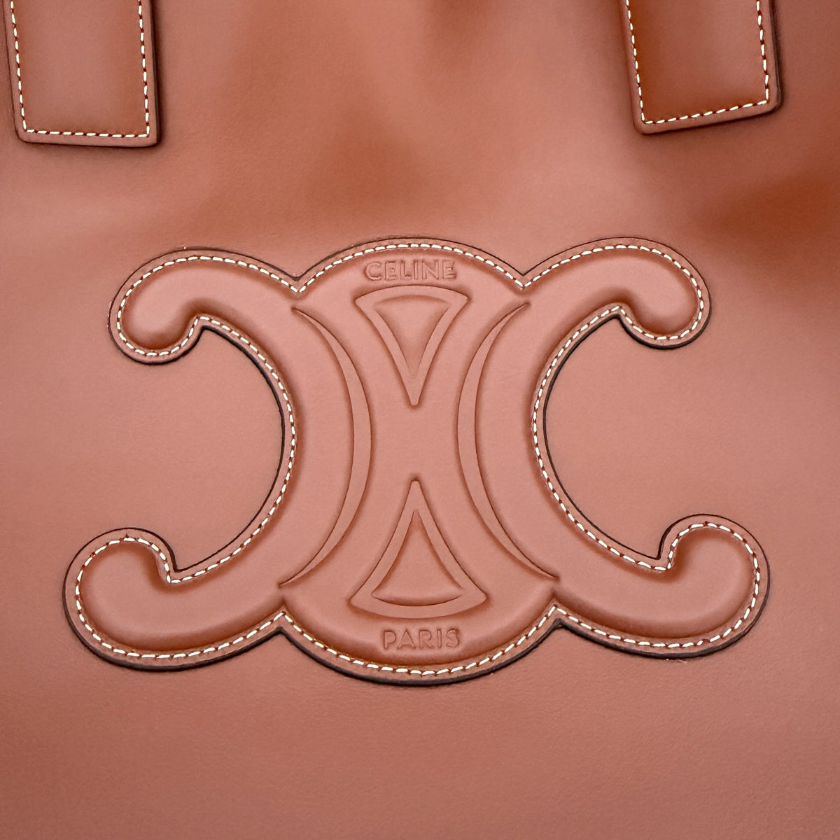 Céline Cabas Cuir Triomphe Drawstring Tote Bag Braun / neuwertig CELINE