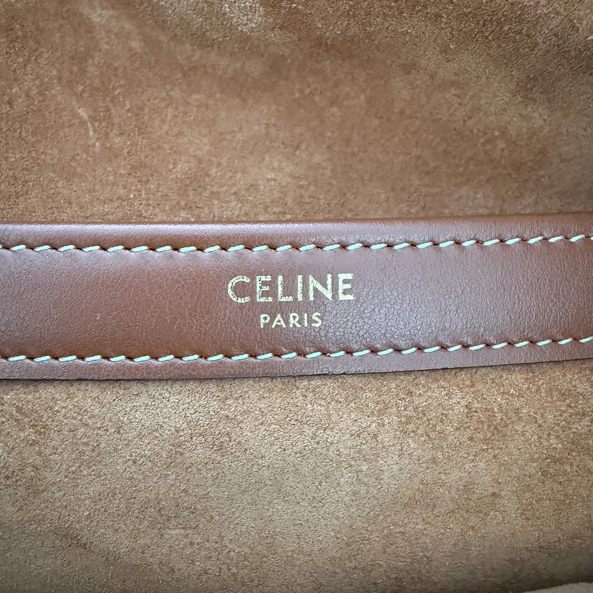 Céline Cabas Cuir Triomphe Drawstring Tote Bag Braun / neuwertig CELINE