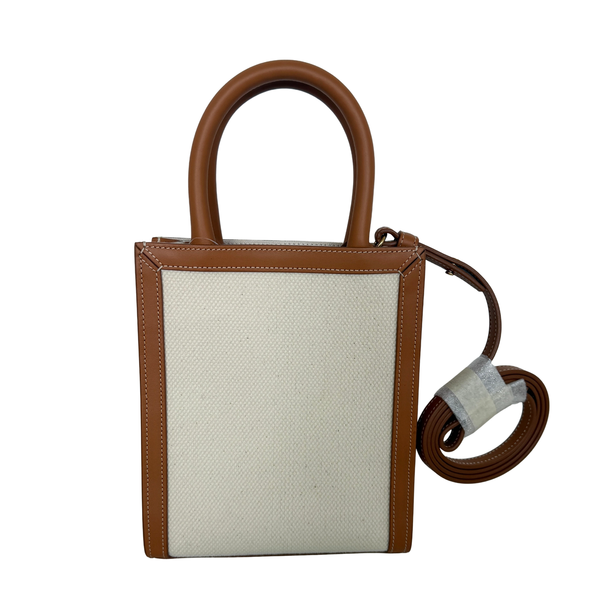 Céline Mini Vertical Cabas Handtasche aus Canvas und Leder Beige / neuwertig CELINE