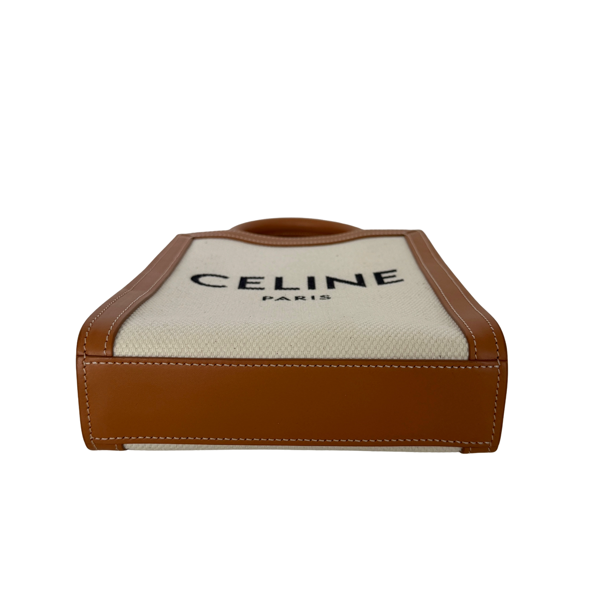 Céline Mini Vertical Cabas Handtasche aus Canvas und Leder Beige / neuwertig CELINE
