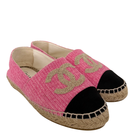 Chanel CC Espadrilles Größe 38 Pink / sehr gut Chanel