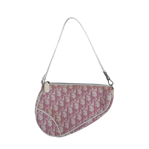 Dior Mini Monogram Zadel Tas Vintage Roze