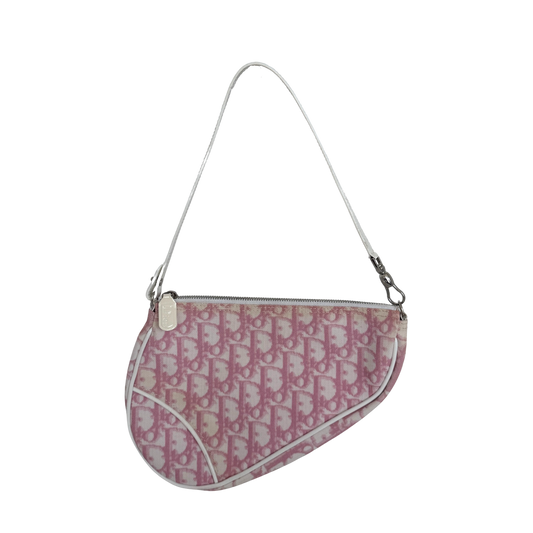 Dior Mini Monogram Satteltasche Vintage Rosa / akzeptabel Dior