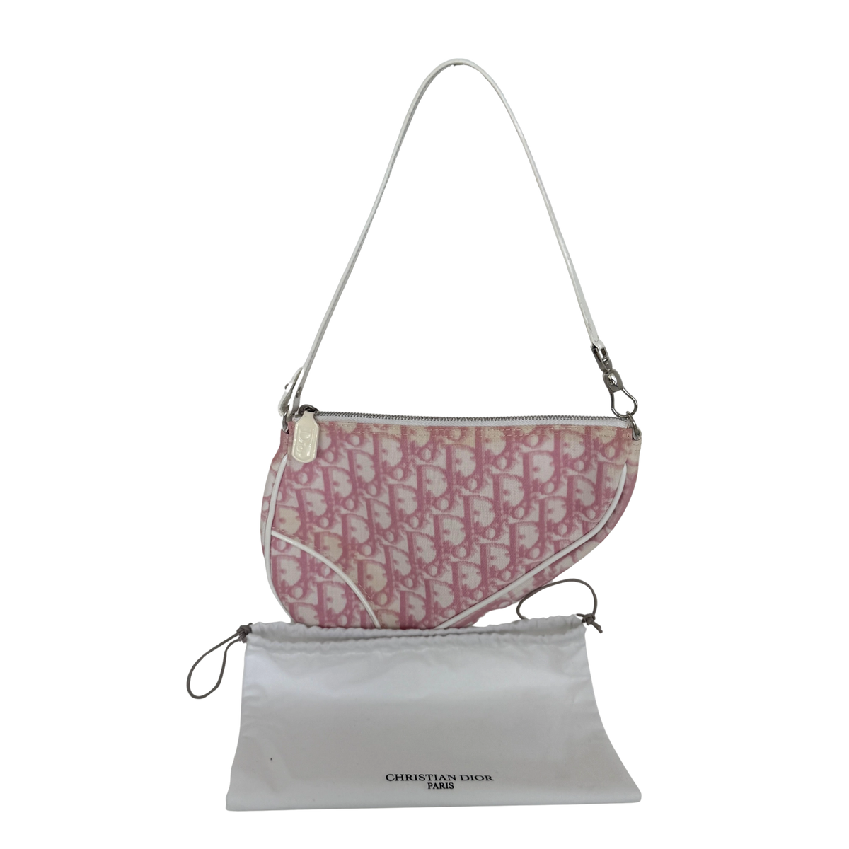 Dior Mini Monogram Satteltasche Vintage Rosa / akzeptabel Dior