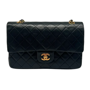 CHANEL Timeless Double Flap zwart lamsleer / goed AANBIEDING VAN DE WEEK