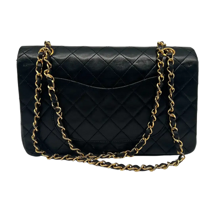 CHANEL 2.55 Double Flap 10" Chain Shoulder Bag schwarzes Lammleder / gut Chanel