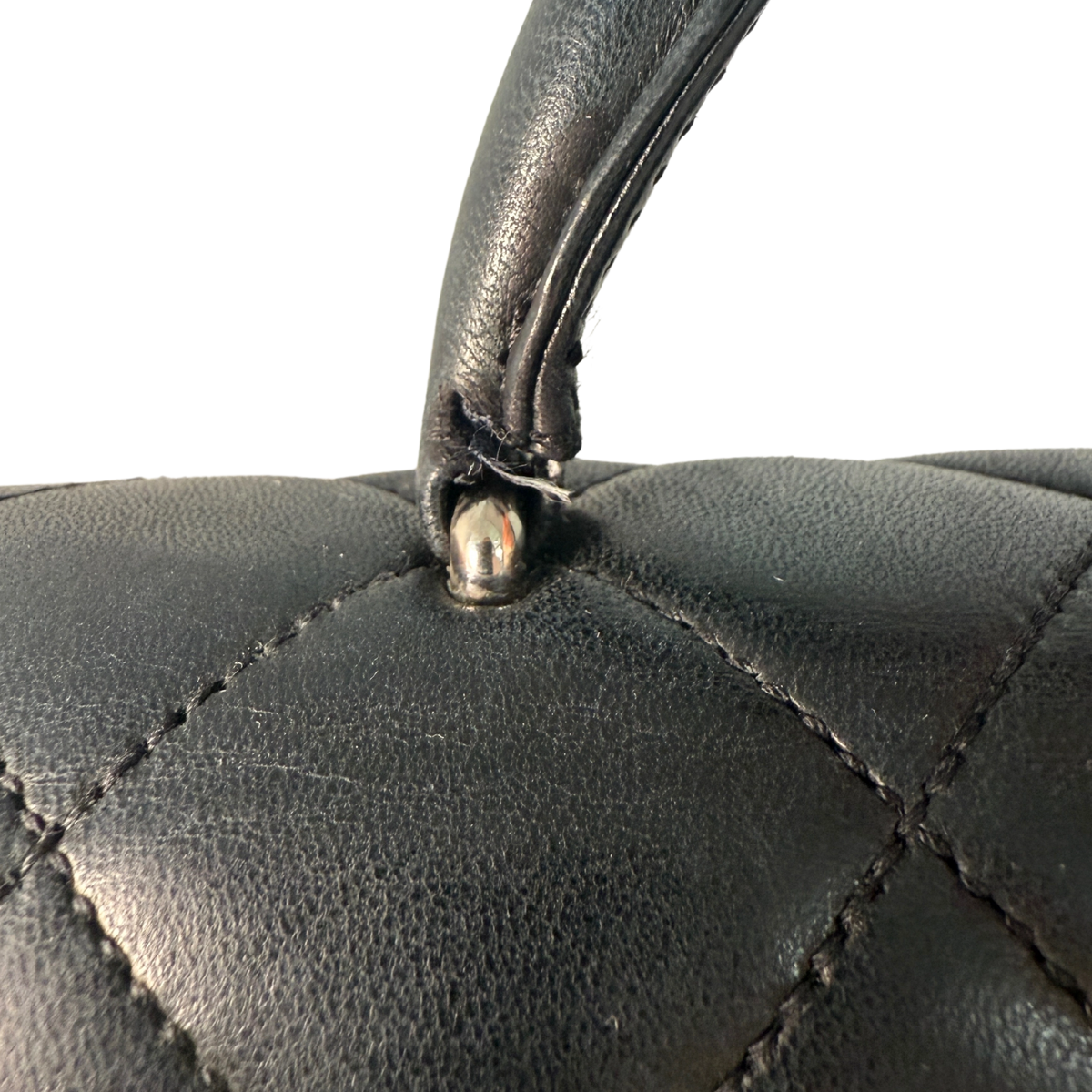 Chanel Matelasse Top Handle Handtasche Schwarz / akzeptabel Chanel