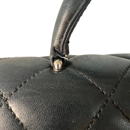 Chanel Matelasse Top Handle Handtasche Schwarz / akzeptabel Chanel
