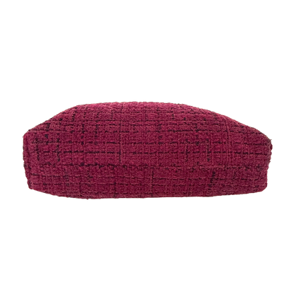 Chanel 22 mittelgroße Hobobag aus Tweed Burgunderrot goldene Hardware / neuwertig Chanel