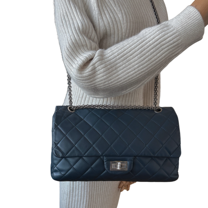 Chanel 2.55 Reissue 227 Double Flap Bag Marineblau / gut Chanel