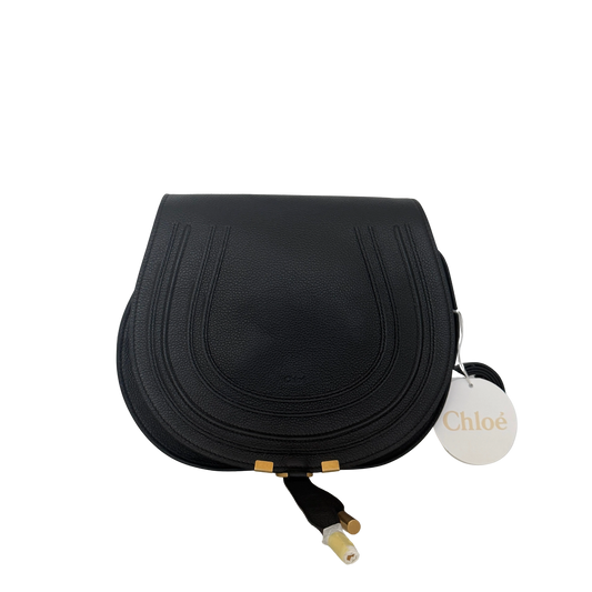 Chloé Marcie Medium Saddle Bag Schwarz / neuwertig Chloé