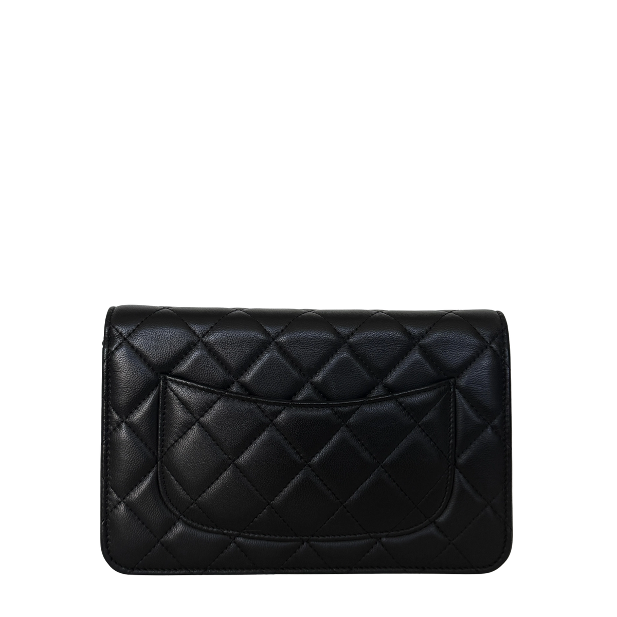 Chanel Wallet on Chain Bag Lammleder Schwarz silberne Hardware / neuwertig Chanel