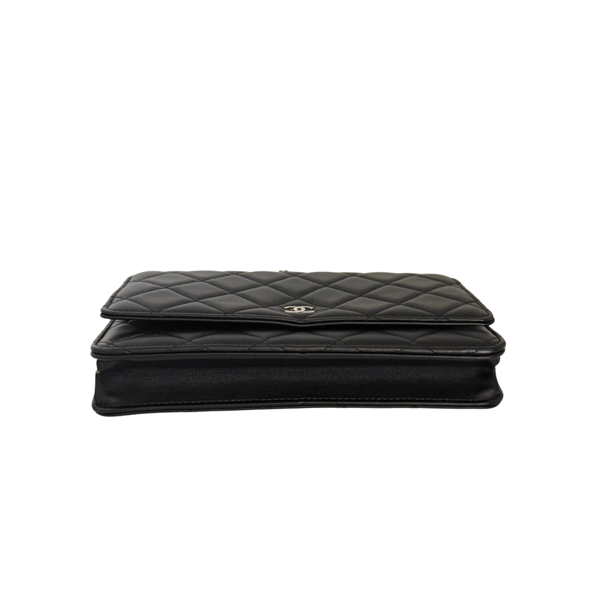 Chanel Wallet on Chain Bag Lammleder Schwarz silberne Hardware / neuwertig Chanel
