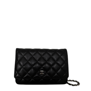 Chanel Wallet on Chain Bag lamsleer zwart zilveren hardware