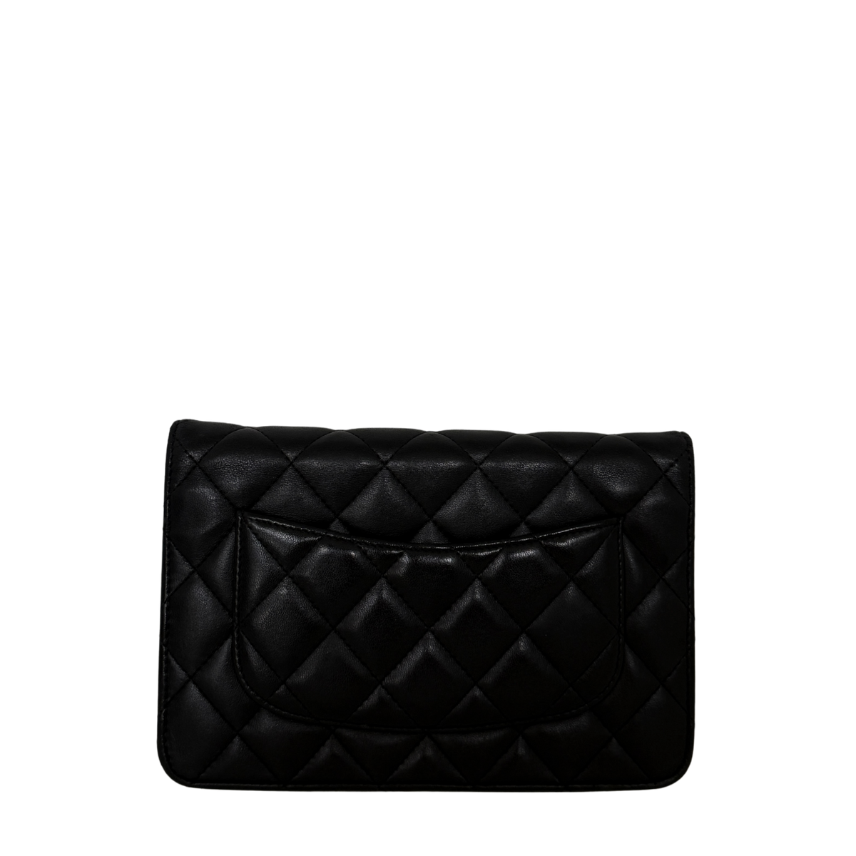 Chanel Wallet on Chain Bag Lammleder Schwarz silberne Hardware / sehr gut Chanel