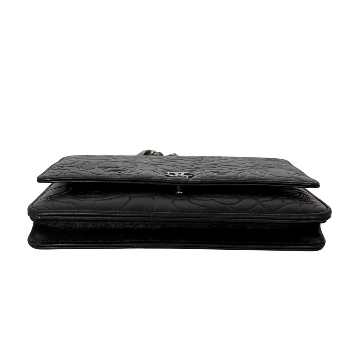 Chanel Wallet On Chain Camellia Lammleder Schwarz goldene Hardware / sehr gut Chanel