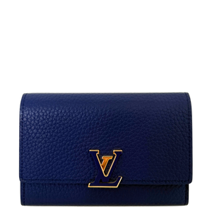 Louis Vuitton Capucines Compact Portemonnee Marineblauw