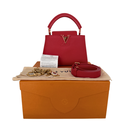 Louis Vuitton My Capucines Small Taurillon Leder rot Fullset / sehr gut Louis Vuitton