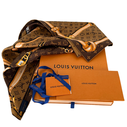 Louis Vuitton Carré Monogram Confidential Tuch Braun  / neuwertig Louis Vuitton