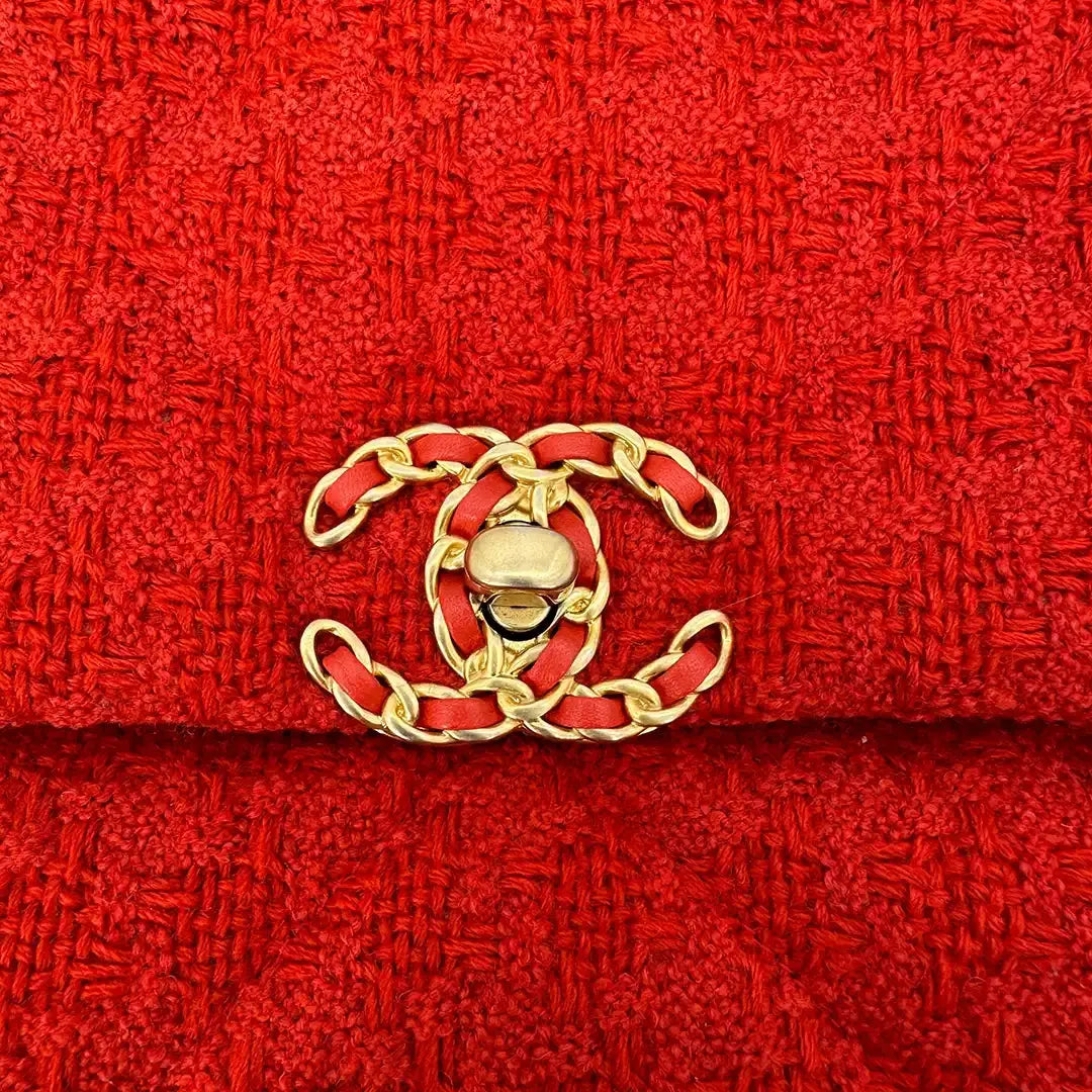 Chanel 19 Flap Bag Small Tasche Tweed Orange Fullset / neuwertig Chanel