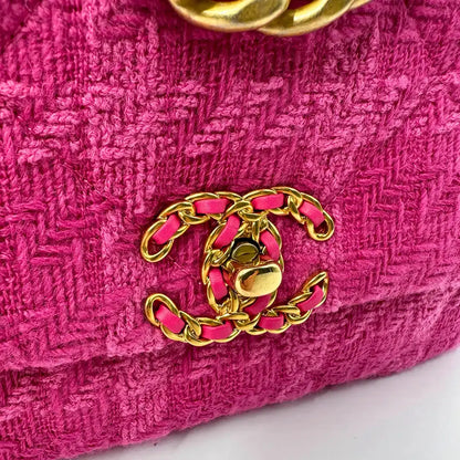 Chanel 19 Flap Bag Small Tasche Tweed Pink /  neuwertig Chanel
