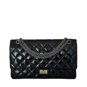 Chanel 2.55 Reissue 226 Medium Double Flap Bag metallic kalfsleer donkerblauw