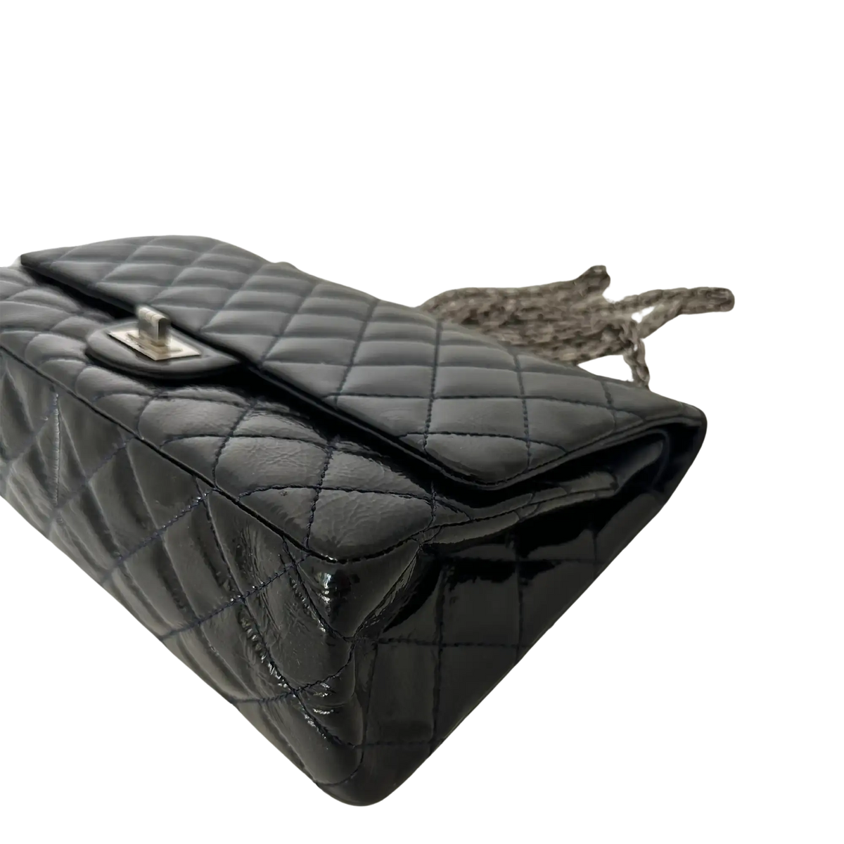 Chanel 2.55 Reissue 226 Medium Double Flap Bag Metallic Kalbsleder dunkelblau / sehr gut Chanel