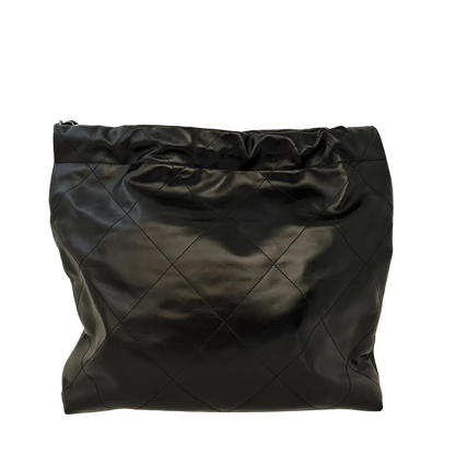 Chanel 22 mittelgoße Hobobag schwarz silberne Hardware 2024 Fullset / neuwertig Chanel