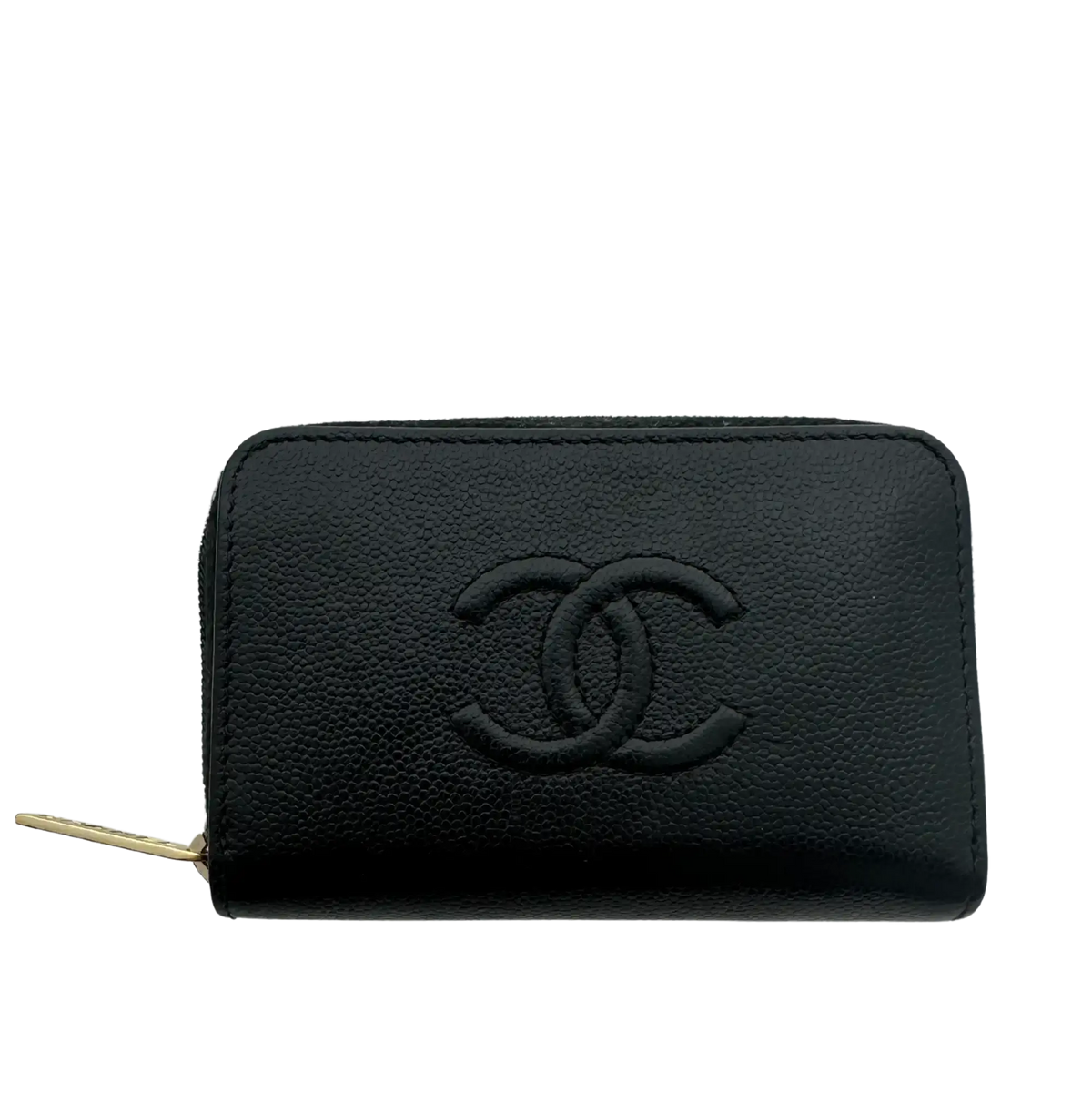 Chanel Coco Mark  kleine Geldbörse CC Leder schwarz / sehr gut Chanel