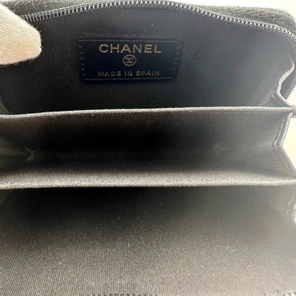 Chanel Coco Mark  kleine Geldbörse CC Leder schwarz / sehr gut Chanel