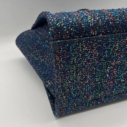 Chanel Deauville Pailetten blau  boden links