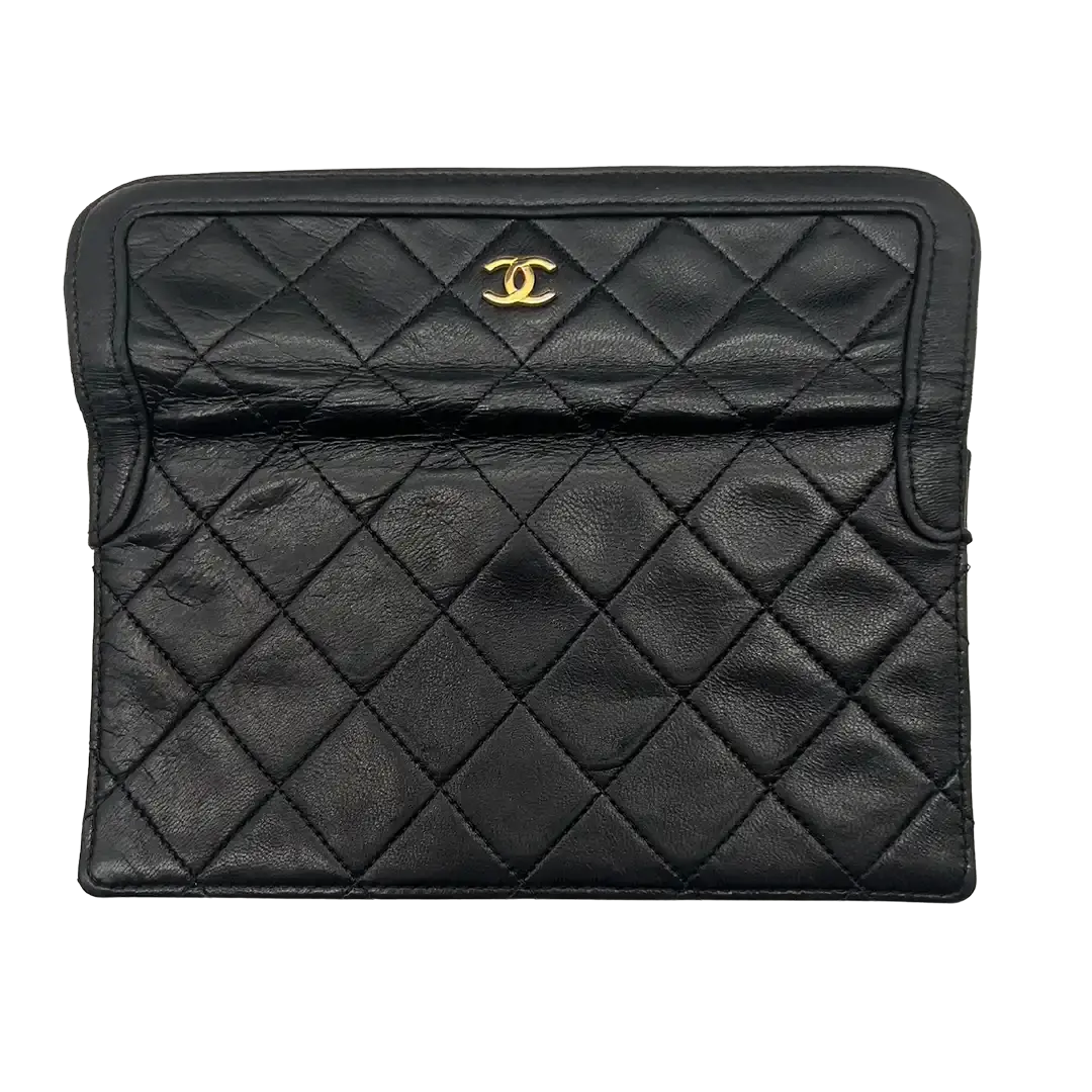 Chanel Diana Vintage Classic Chain Single Flap Lammleder schwarz 11