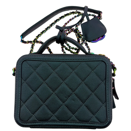 Chanel Filigree Vanity Case Bag Small Metallic Blau Grün limitiert/ sehr gut Chanel